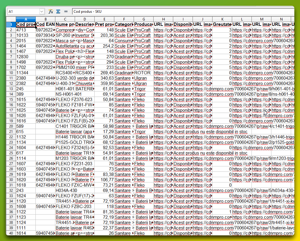 Пример структуры фида